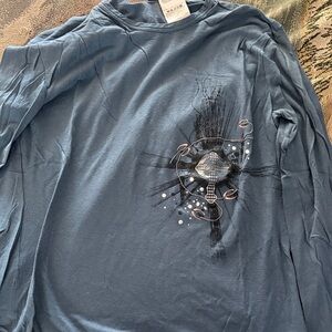 Just Cavalli Blue Long Sleeve Tee